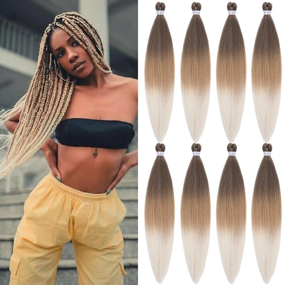 4/27/613 Blonde Ombre Braiding Hair Pre Stretched 30 Inch Long Braiding Hair Ext
